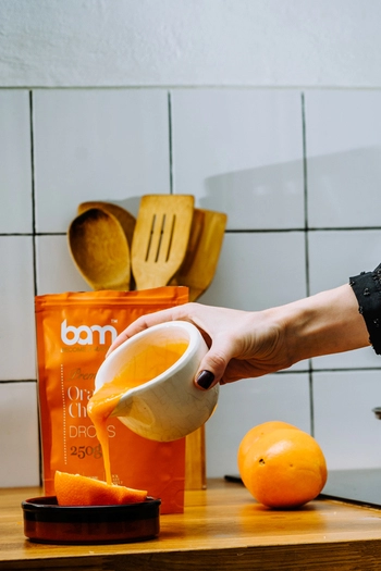 Drops aus Orangenschokolade, 250 g