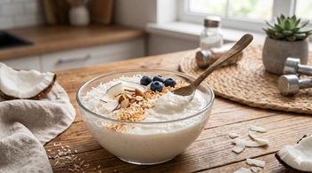 Protein-Pudding Kokosnuss, mit Süßstoff