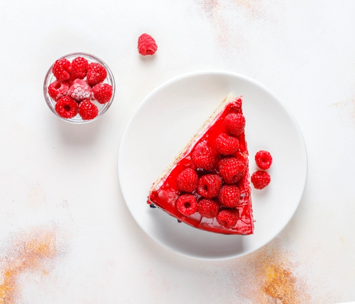 vanillekuchen mit himbeeren